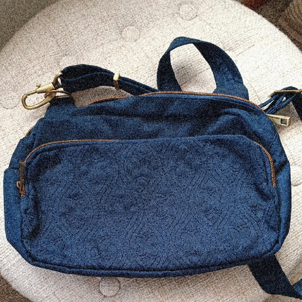 Travelon Dark Blue Quilted Crossbody Bag
